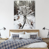 Winterfrost auf Pflanze in der Waldfotografie Leinwanddruck (Insitu (Schlafzimmer))