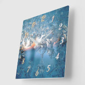 Winterfrost Quadratische Wanduhr (Winkel)