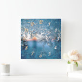 Winterfrost Quadratische Wanduhr (Zuhause)