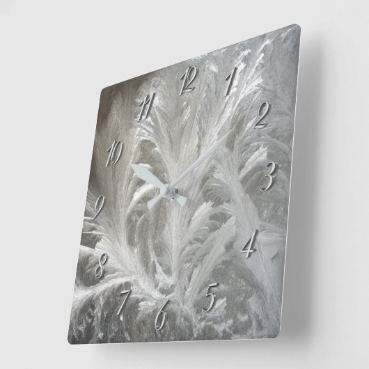 Winterfrost Quadratische Wanduhr (Winkel)