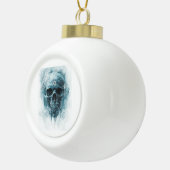 Winterfrost-Schädel Keramik Kugel-Ornament (Rechts)