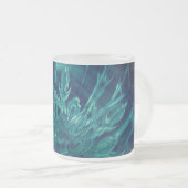 Winterfrost Schneeflocken türkis schwarz Mattglastasse (VorderseiteRechts)