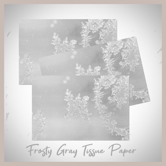 Winterfrost und Schneeflocken Silvery Gray Seidenpapier