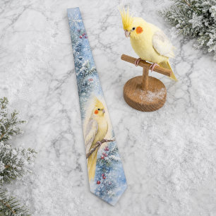 Winterfrost-Wasserfarben-Kokardensittich Krawatte