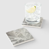 Winterfrosteis grau weiß elegant steinuntersetzer (Seitenansicht)