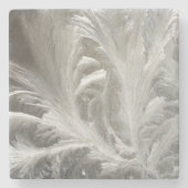 Winterfrosteis grau weiß elegant steinuntersetzer (Vorderseite)