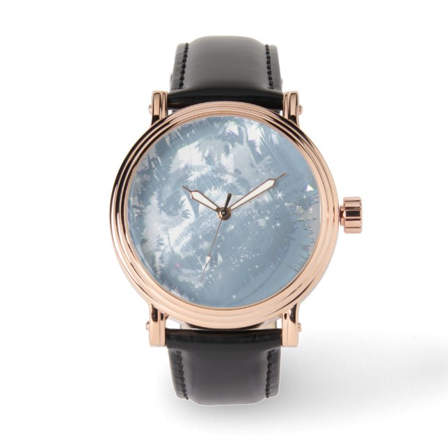 Winterfrostmuster Armbanduhr (Vorderseite)