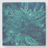 Winterfrostschneeflocke aquamarin, elegant steinuntersetzer (Vorderseite)