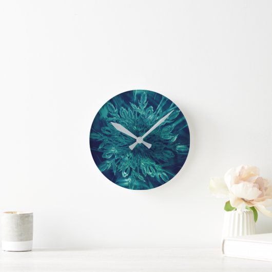 Winterfrostschneeflocke Runde Wanduhr (Zuhause)