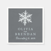 Winterfrostschneeflocken | Hochzeit Serviette (Vorderseite)