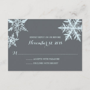 Winterfrostschneeflocken HochzeitsrSVP RSVP Karte