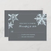 Winterfrostschneeflocken | HochzeitsrSVP RSVP Karte (Vorne/Hinten)
