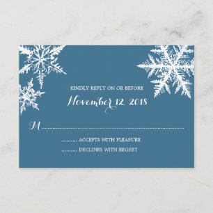 Winterfrostschneeflocken HochzeitsrSVP RSVP Karte
