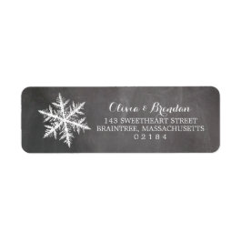 Winterfrostschneeflocken Rücksendeadresse Chalkboa