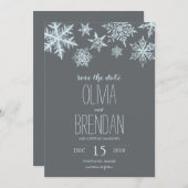 Winterfrostschneeflocken | SAVE THE DATE (Vorne/Hinten)