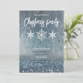 Winterfrostschneeflocken Weihnachts-Party Einladung (Stehend Vorderseite)