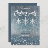 Winterfrostschneeflocken Weihnachts-Party Einladung (Vorne/Hinten)