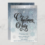 Winterfrostschneeflocken Weihnachts-Party Einladung (Vorne/Hinten)