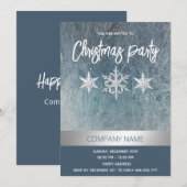 Winterfrostschneeflocken Weihnachts-Party Einladung (Vorne/Hinten)