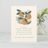 Winterfrüchte Weihnachtscocktail Party Urlaub Einladung (Stehend Vorderseite)