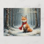 Winterfuchs im magischen Weihnachtswald Postkarte (Vorderseite)