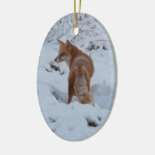 Winterfuchs Keramik Ornament (Links)