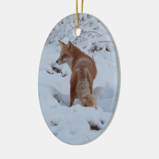 Winterfuchs Keramik Ornament (Links)
