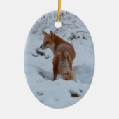 Winterfuchs Keramik Ornament (Vorne)