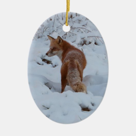 Winterfuchs Keramik Ornament (Vorne)