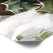 Winterfuchs mit Stechpalme und schneebedeckter Kie Poster (Ecke)