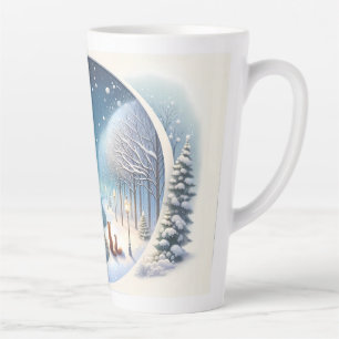 Winterfüchse am mondbeschienenen schneebedeckten F Milchtasse