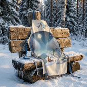 Winterfüchse am mondbeschienenen schneebedeckten F Schürze