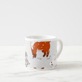 Winterfüchse Bunny Seamless Muster Espressotasse (Vorderseite Rechts)