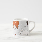 Winterfüchse Bunny Seamless Muster Espressotasse (Rechts)