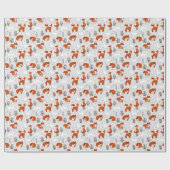 Winterfüchse Bunny Seamless Muster Geschenkpapier (Flach)