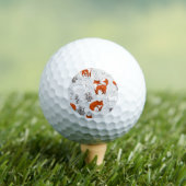 Winterfüchse Bunny Seamless Muster Golfball (Insitu T-Shirt)