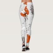 Winterfüchse Bunny Seamless Muster Leggings (Rückseite)