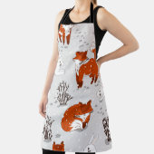 Winterfüchse Bunny Seamless Muster Schürze (InSitu)