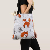 Winterfüchse Bunny Seamless Muster Tasche (Von Nahem)