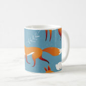 Winterfüchse, Kaninchen, Vintages Muster. Kaffeetasse (VorderseiteRechts)