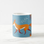 Winterfüchse, Kaninchen, Vintages Muster. Kaffeetasse (Mittel)