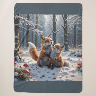 Winterfüchse spielen sherpadecke