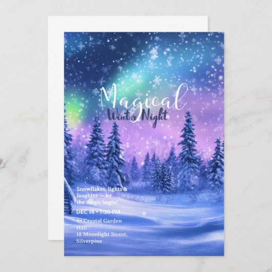 Winterful Party Invitation – Elegant Snowy Design Einladung (Vorne/Hinten)