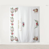 Wintergarland Xmas Brautparty Foto Hintergrund Wandteppich (Vorderseite)