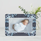 Wintergarten | Ankündigung von Foto zur Geburt (Stehend Vorderseite)