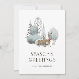 Wintergarten der Wasserfarben-Jahreszeit Feiertagskarte