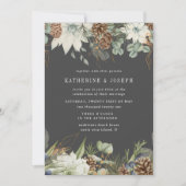 Wintergarten Golden Elegante Hochzeit Einladung (Vorderseite)