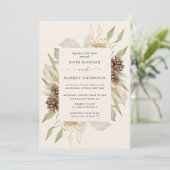 Wintergarten Golden Elegante Hochzeit Einladung (Stehend Vorderseite)
