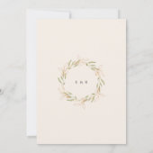 Wintergarten Golden Elegante Hochzeit Einladung (Rückseite)