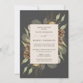 Wintergarten Golden Elegante Hochzeit Einladung (Vorderseite)